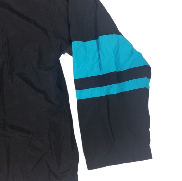 Vintage Jantzen Sport Black Blue Colorblock Windbreaker Track Jacket Size XL ? - Picture 4 of 9